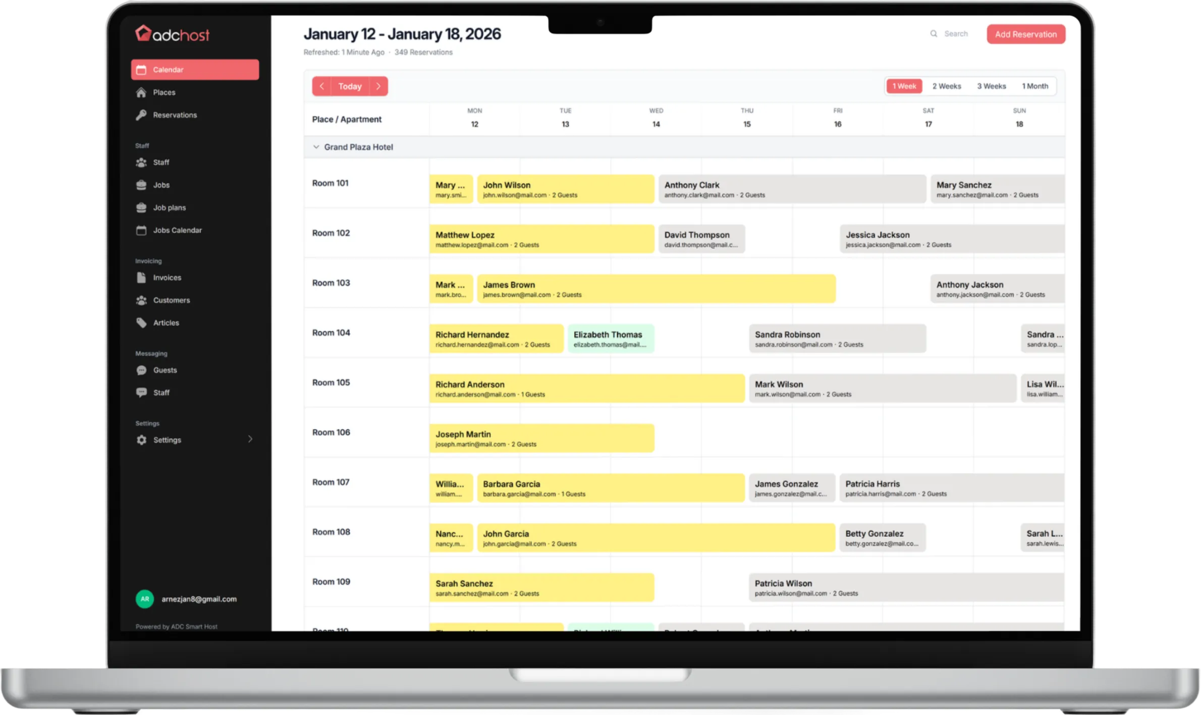 Reservations Calendar